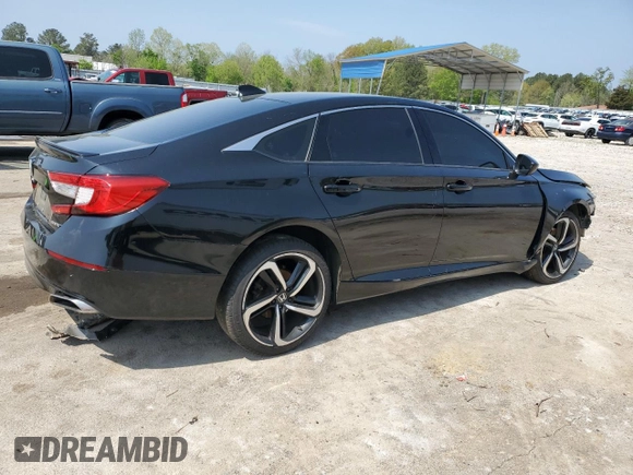 2019 Honda Accord Sport with VIN 1HGCV1F34KA037329, listed as a Copart auction lot 50502635 with 129,638 mi miles and Salvage Title. Bid and sale history available at DreamBid. Image 3.