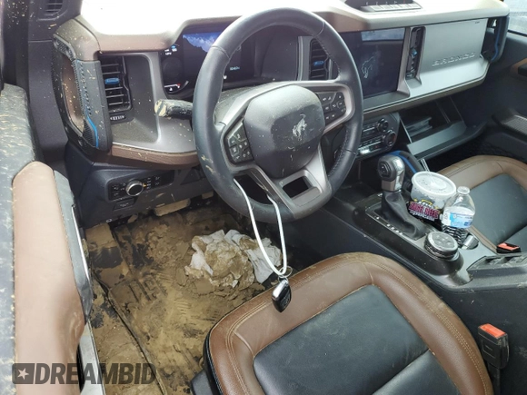 2023 Ford Bronco with VIN 1FMEE5DP5PLB97182, listed as a Copart auction lot 51738955 with 10,248 mi miles and Salvage title. Bid and sale history available at DreamBid. Image 8.