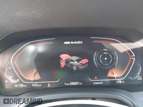 2021 BMW 4 Series M440i xDrive with VIN WBA13AR09MCF64044, listed as a IAAI auction lot 41391508 with 29,007 mi miles and . Bid and sale history available at DreamBid. Image 7.