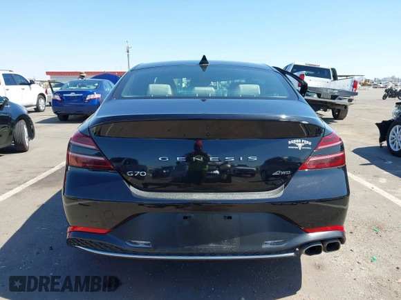 2023 Genesis G70 2.0T with VIN KMTG34TA3PU132398, listed as a IAAI auction lot 42497066 with 34,759 mi miles and . Bid and sale history available at DreamBid. Image 16.
