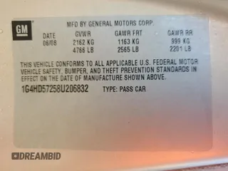 2008 Buick Lucerne CXL with VIN 1G4HD57258U206832, listed as a Copart auction lot 47851615 with 175,262 mi miles and Clean Title. Bid and sale history available at DreamBid. Image 12.