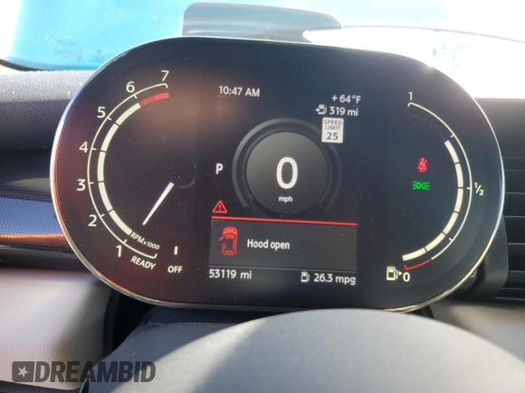 2021 MINI Convertible Cooper S z VIN WMWWJ5C09M3N24913, wystawiony jako Copart lot #76499074 z przebiegiem 53 119 mil mil oraz Nie do naprawy • Non repairable. Historia ofert i sprzedaży dostępna na DreamBid. Obrazek 9.