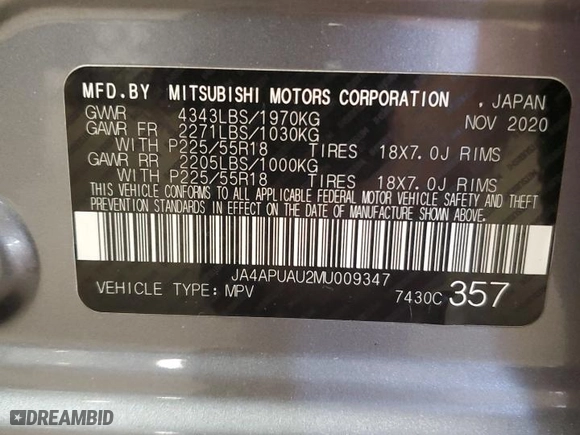 2021 Mitsubishi Outlander Sport ES with VIN JA4APUAU2MU009347, listed as a Copart auction lot 49773665 with 115,047 mi miles and Salvage Title. Bid and sale history available at carsss.com. Image 14.
