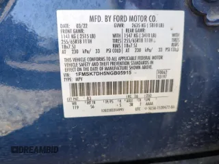 2022 Ford Explorer XLT with VIN 1FMSK7DH5NGB05915, listed as a Copart auction lot 60326295 with Not provided miles and Salvage title. Bid and sale history available at DreamBid. Image 13.