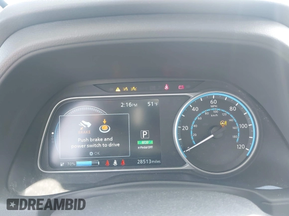 2023 Nissan LEAF SV Plus with VIN 1N4CZ1CV2PC557412, listed as a IAAI auction lot 41814701 with 28,513 mi miles and . Bid and sale history available at DreamBid. Image 19.