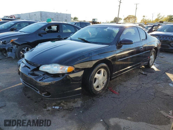 2002 Chevrolet Monte Carlo SS with VIN 2G1WX15KX29250269, listed as a Copart auction lot 76098164 with 100,203 mi miles and Salvage Title. Bid and sale history available at carsss.com. Image 1.