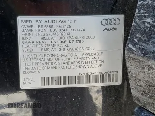 2012 Audi Q7 S line с VIN WA1DGAFE6CD006379, выставлен на аукционе Copart как лот 86514904 с пробегом 133 225 миль миль и Чистый • Clean title. История ставок и продаж доступна на DreamBid. Изображение 15.