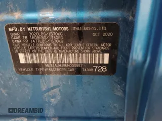 2021 Mitsubishi Mirage ES с VIN ML32AUHJ8MH000557, выставлен на аукционе Copart как лот 56660735 с пробегом 85 171 миль миль и Списание • Salvage title. История ставок и продаж доступна на DreamBid. Изображение 12.