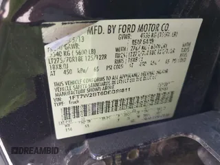 2013 Ford F-250 XL with VIN 1FT7W2BT6DEB59811, listed as a IAAI auction lot 41973603 with 290,010 mi miles and . Bid and sale history available at DreamBid. Image 9.