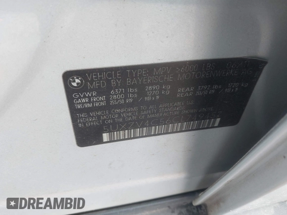 2012 BMW X5 35i z VIN 5UXZV4C56CL749457, wystawiony jako IAAI lot #42250854 z przebiegiem 153 968 mil mil oraz . Historia ofert i sprzedaży dostępna na DreamBid. Obrazek 9.
