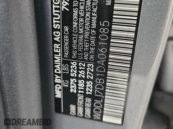 2013 Mercedes-Benz CLS 550 with VIN WDDLJ7DB1DA061085, listed as a Copart auction lot 64991265 with 126,153 mi miles and Clean title. Bid and sale history available at DreamBid. Image 12.
