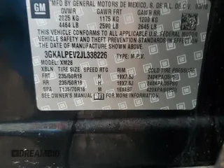 2018 GMC Terrain SLT with VIN 3GKALPEV2JL338226, listed as a Copart auction lot 82386644 with 92,284 mi miles and Salvage Title. Bid and sale history available at DreamBid. Image 14.