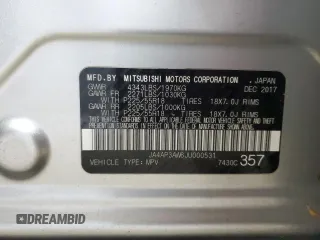 2018 Mitsubishi Outlander SE with VIN JA4AP3AW6JU000531, listed as a Copart auction lot 58259075 with 125,853 mi miles and Clean title. Bid and sale history available at DreamBid. Image 12.