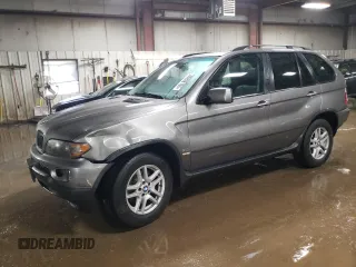 2005 BMW X5 3.0i with VIN 5UXFA13515LY23724, listed as a Copart auction lot 47836155 with 146,836 mi miles and Salvage Title. Bid and sale history available at carsss.com. Image 1.