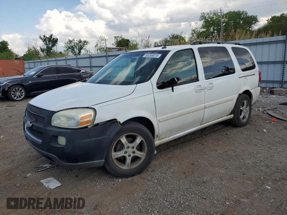 2005 Chevrolet Uplander LS z VIN 1GNDV23L45D269596, wystawiony jako Copart lot #55269075 z przebiegiem 196 353 mil mil oraz Szkoda całkowita • Salvage title. Historia ofert i sprzedaży dostępna na DreamBid. Obrazek 1.