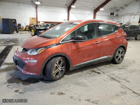 2021 Chevrolet Bolt EV Premier with VIN 1G1FZ6S05M4100022, listed as a Copart auction lot 44003045 with 43,764 mi miles and Salvage Title. Bid and sale history available at carsss.com. Image 1.