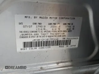 2008 Mazda 3 i Sport with VIN JM1BK12F381791446, listed as a Copart auction lot 43810635 with 134,415 mi miles and Salvage Title. Bid and sale history available at DreamBid. Image 12.