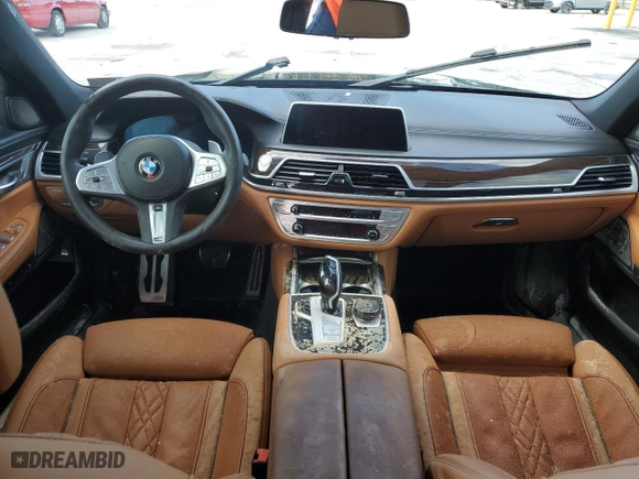 2022 BMW 7 Series 750i xDrive with VIN WBA7U2C01NCK83702, listed as a Copart auction lot 74327704 with 0 mi miles and Salvage Title. Bid and sale history available at carsss.com. Image 8.