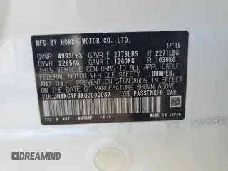 2016 Acura RLX Advance Pkg with VIN JH4KC1F9XGC000087, listed as a Copart auction lot 45076754 with 65,065 mi miles and Salvage Title. Bid and sale history available at carsss.com. Image 12.