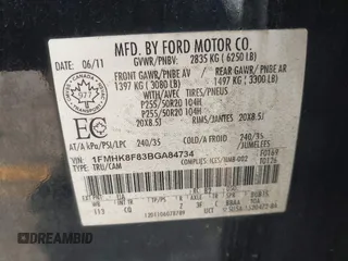 2011 Ford Explorer Limited с VIN 1FMHK8F83BGA84734, выставлен на аукционе IAAI как лот 42670118 с пробегом 190 662 миль миль и . История ставок и продаж доступна на DreamBid. Изображение 9.