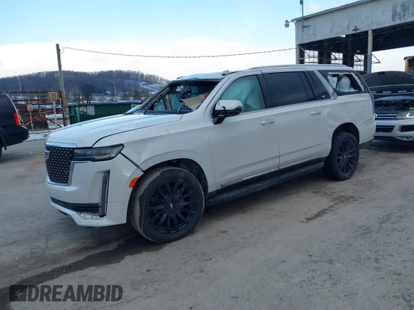 2021 Cadillac Escalade ESV Premium Luxury z VIN 1GYS4KKL5MR414354, wystawiony jako IAAI lot #41399443 z przebiegiem 35 701 mil mil oraz . Historia ofert i sprzedaży dostępna na DreamBid. Obrazek 2.