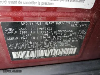 2012 Subaru Outback 2.5i with VIN 4S4BRBAC2C3288511, listed as a Copart auction lot 81510084 with 130,248 mi miles and Salvage Title. Bid and sale history available at carsss.com. Image 13.