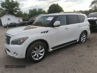 2012 Infiniti QX56 7-passenger z VIN JN8AZ2NE1C9018733, wystawiony jako IAAI lot #42046801 z przebiegiem 186 509 mil mil oraz . Historia ofert i sprzedaży dostępna na DreamBid. Obrazek 2.