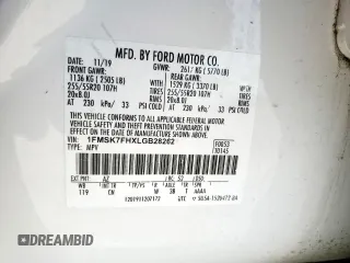 2020 Ford Explorer Limited z VIN 1FMSK7FHXLGB28262, wystawiony jako Copart lot #61974945 z przebiegiem 69 998 mil mil oraz Szkoda całkowita • Salvage title. Historia ofert i sprzedaży dostępna na DreamBid. Obrazek 13.