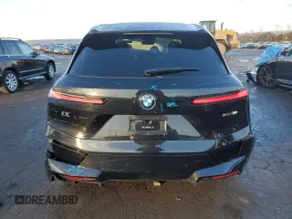 2025 BMW iX xDrive50 with VIN WB523CF0XSCT63136, listed as a Copart auction lot 44538265 with 230 mi miles and Salvage Title. Bid and sale history available at carsss.com. Image 6.