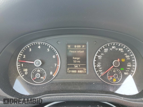 2013 Volkswagen Passat SE with VIN 1VWBH7A39DC080922, listed as a Copart auction lot 48491425 with 121,980 mi miles and Salvage title. Bid and sale history available at DreamBid. Image 9.
