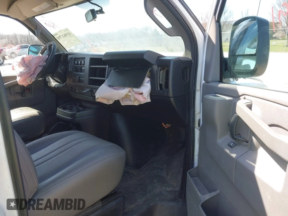 2019 Chevrolet Express Cargo Van with VIN 1GCWGAFG7K1196113, listed as a IAAI auction lot 41961791 with 80,015 mi miles. Bid and sale history available at carsss.com. Image 5.