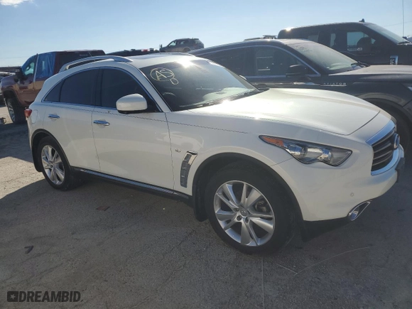 2014 Infiniti QX70 with VIN JN8CS1MWXEM412393, listed as a Copart auction lot 71877304 with 86,401 mi miles and Salvage Title. Bid and sale history available at carsss.com. Image 4.