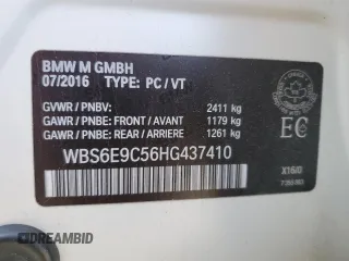 2017 BMW M6 z VIN WBS6E9C56HG437410, wystawiony jako Copart lot #80217694 z przebiegiem 68 335 mil mil oraz Szkoda całkowita • Salvage title. Historia ofert i sprzedaży dostępna na DreamBid. Obrazek 13.