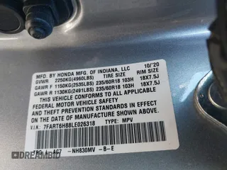 2020 Honda CR-V EX-L with VIN 7FART6H88LE026318, listed as a IAAI auction lot 41231205 with 69,266 mi miles and . Bid and sale history available at DreamBid. Image 9.