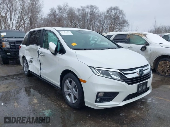 2020 Honda Odyssey EX-L with VIN 5FNRL6H72LB066476, listed as a IAAI auction lot 41577955 with 43,299 mi miles. Bid and sale history available at carsss.com. Image 1.