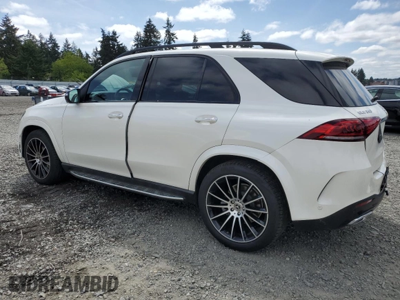 2021 Mercedes-Benz GLE 350 with VIN 4JGFB4KE5MA424077, listed as a Copart auction lot 58369235 with 21,237 mi miles and Salvage title. Bid and sale history available at DreamBid. Image 2.