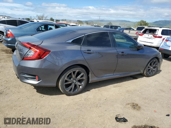 2019 Honda Civic Sport with VIN 2HGFC2F80KH523447, listed as a Copart auction lot 50557765 with 63,969 mi miles and Salvage Title. Bid and sale history available at DreamBid. Image 3.