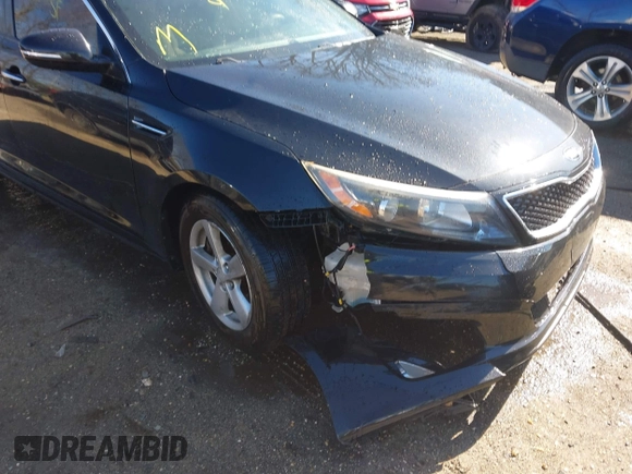 2014 Kia Optima LX with VIN 5XXGM4A71EG270298, listed as a IAAI auction lot 41839869 with 126,209 mi miles. Bid and sale history available at carsss.com. Image 6.