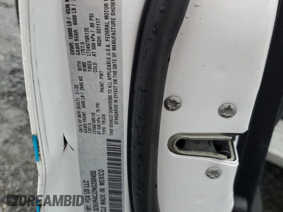 2022 Ram 2500 Tradesman z VIN 3C6UR4CJ2NG200455, wystawiony jako Copart lot #71545564 z przebiegiem 33 839 mil mil oraz Szkoda całkowita • Salvage title. Historia ofert i sprzedaży dostępna na DreamBid. Obrazek 12.