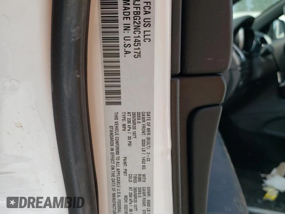 2022 Jeep Grand Cherokee WK Limited with VIN 1C4RJFBG2NC145175, listed as a Copart auction lot 63207813 with 4,780 mi miles and Salvage Title. Bid and sale history available at carsss.com. Image 14.