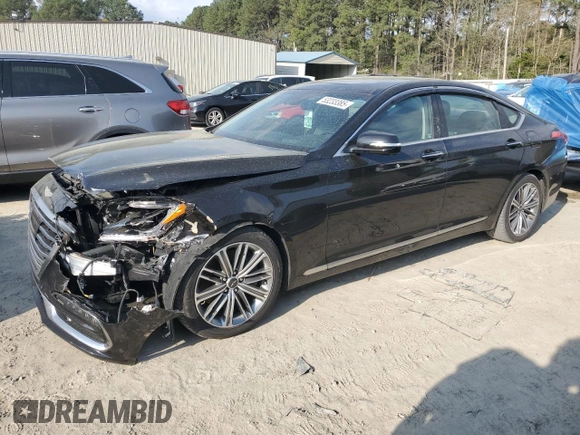 2018 Genesis G80 3.8L z VIN KMHGN4JE8JU250299, wystawiony jako Copart lot #53233385 z przebiegiem 87 385 mil mil oraz Szkody całkowita. Historia ofert i sprzedaży dostępna na DreamBid. Obrazek 1.