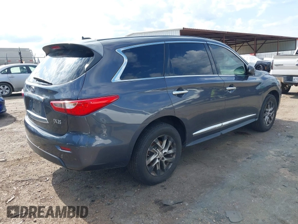 2013 Infiniti JX35 with VIN 5N1AL0MN0DC349743, listed as a IAAI auction lot 42151277 with 183,894 mi miles. Bid and sale history available at carsss.com. Image 4.