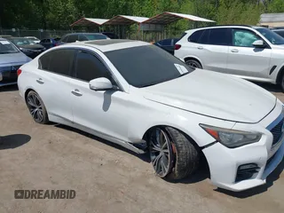 2014 Infiniti Q50 Sport z VIN JN1BV7AR3EM702476, wystawiony jako IAAI lot #42095485 z przebiegiem 114 751 mil mil oraz . Historia ofert i sprzedaży dostępna na DreamBid. Obrazek 1.