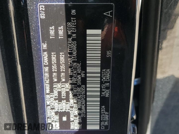 2023 Lexus RX with VIN 2T2BAMCA6PC016958, listed as a Copart auction lot 48016205 with 30,044 mi miles and Salvage Title. Bid and sale history available at carsss.com. Image 13.