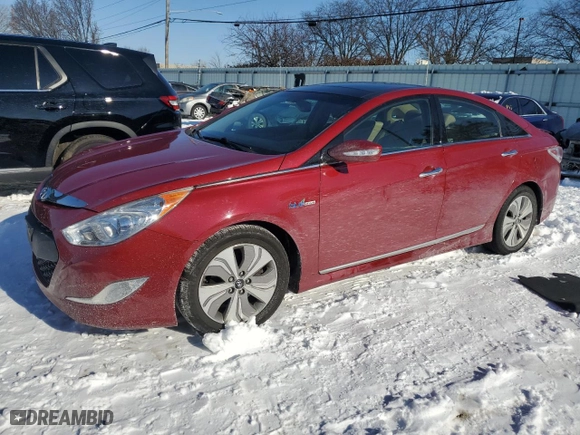 2014 Hyundai Sonata Hybrid Limited with VIN KMHEC4A48EA112936, listed as a Copart auction lot 88023975 with 110,449 mi miles and Salvage Title. Bid and sale history available at carsss.com. Image 1.