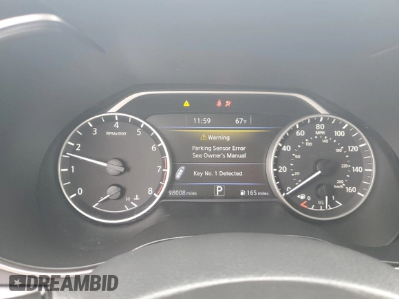 2018 Nissan Maxima SV with VIN 1N4AA6APXJC380082, listed as a Copart auction lot 61170815 with 98,008 mi miles and Salvage title. Bid and sale history available at DreamBid. Image 9.