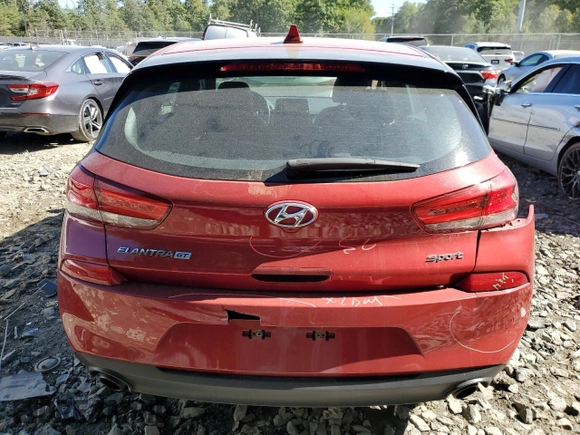 2018 Hyundai Elantra GT Sport with VIN KMHH55LC5JU072065, listed as a Copart auction lot 75037634 with 40,363 mi miles and Salvage Title. Bid and sale history available at carsss.com. Image 6.