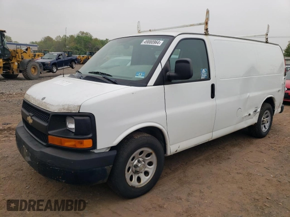 2010 Chevrolet Express Cargo Van with VIN 1GCUGADX5A1176855, listed as a Copart auction lot 49880964 with 198,739 mi miles and Salvage Title. Bid and sale history available at carsss.com. Image 1.