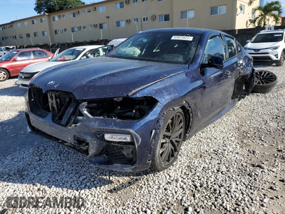 2021 BMW X6 M50i with VIN 5UXCY8C09M9E66884, listed as a Copart auction lot 63025622 with 26,220 mi miles and Salvage Title. Bid and sale history available at carsss.com. Image 2.