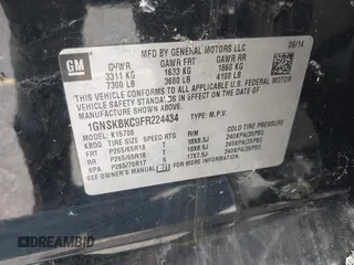 2015 Chevrolet Tahoe LT with VIN 1GNSKBKC9FR224434, listed as a IAAI auction lot 42804701 with Not provided miles and . Bid and sale history available at DreamBid. Image 9.